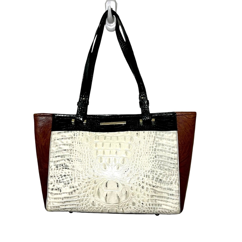 Vintage Brahmin Medium Arno- Halo Amado Tri-Color Leather Purse With Dust Bag